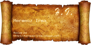 Hermesz Irma névjegykártya